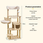 HELLO!kitty~All-in-one Solid Wood Cat Tree with Space Capsule Nest & Sisal PostsY39