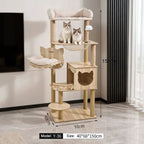 hello!kitty~5-Layer Comfortable Cat Tree for Cats, Made of Solid Wood