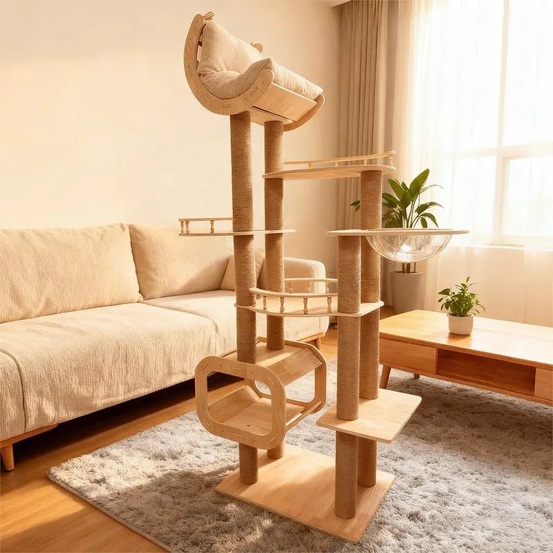 hello!kitty~Moon-Shaped 6-Layer Multi-Purpose Cat Entertainment Tree-D8