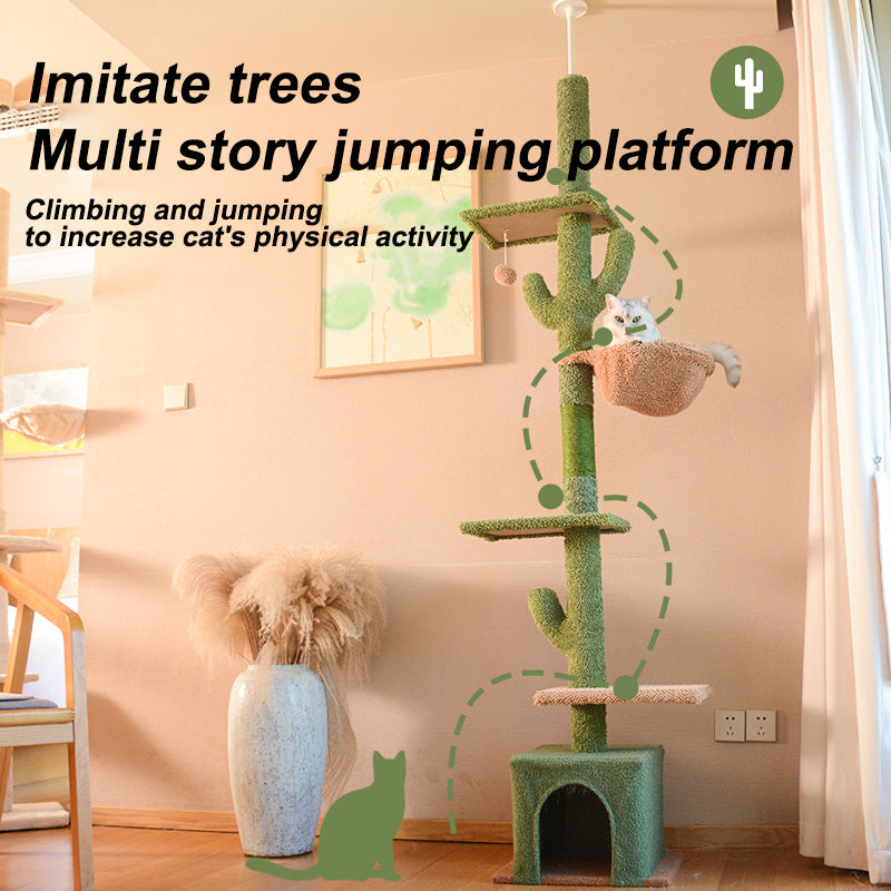 HELLO!KITTY~Premium Cactus Floor-to-Ceiling Cat Tree
