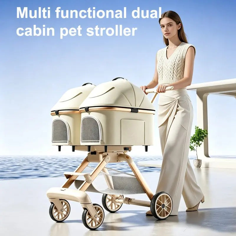 hello!Baby~Outdoor Lightweight Pet Cart with Double Removable Rails