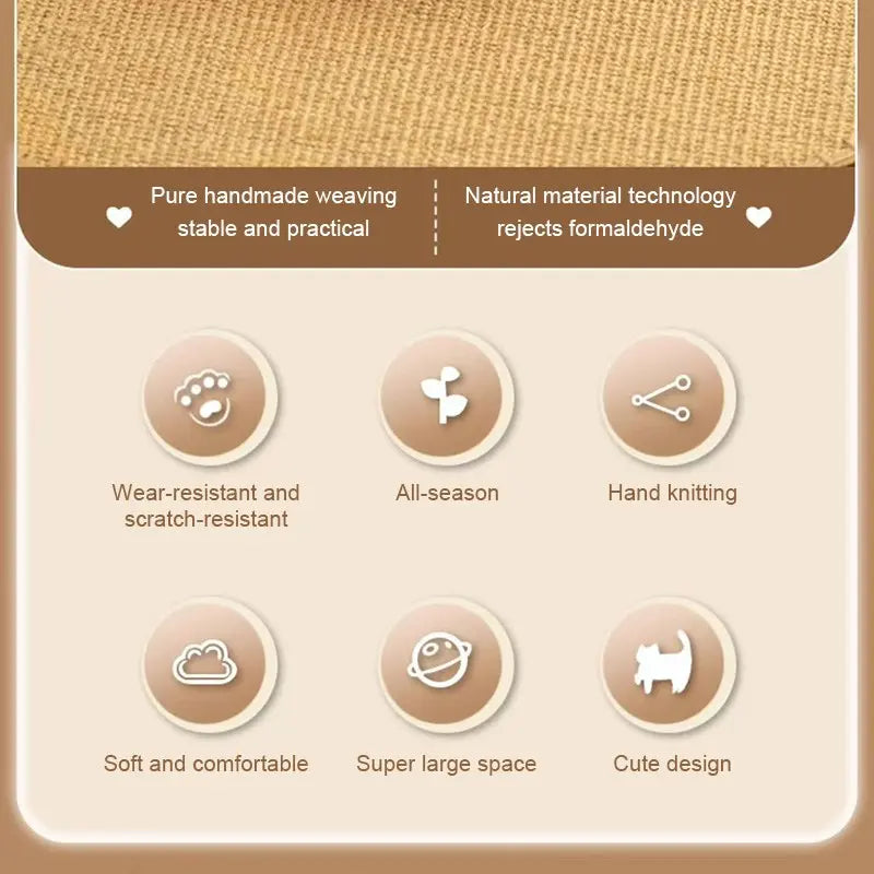 hello!kitty~Handwoven Comfortable Fully Enclosed Cat Bed