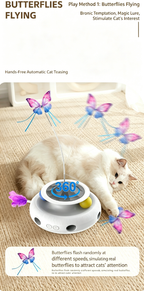 New Electric Cat Toy, Butterfly Wand Self Play Cat Turntable, Smart Interactive Pet Toy for Indoor Cats to Relieve Boredom