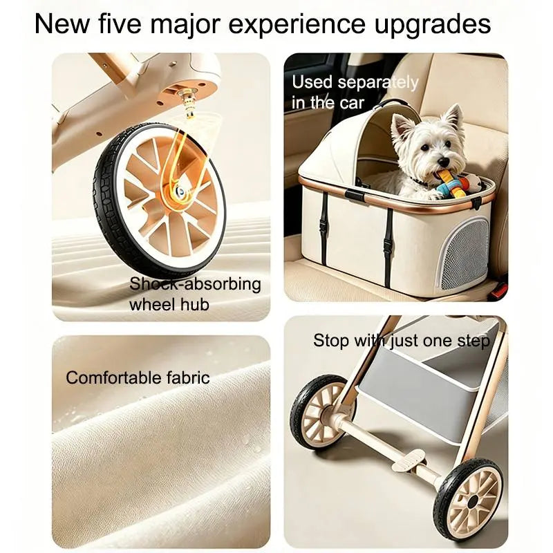 hello!Baby~Outdoor Lightweight Pet Cart with Double Removable Rails