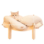 hello!kitty~Ear-shaped Cattail Fully Enclosed Cat Bed with Soft Cushion