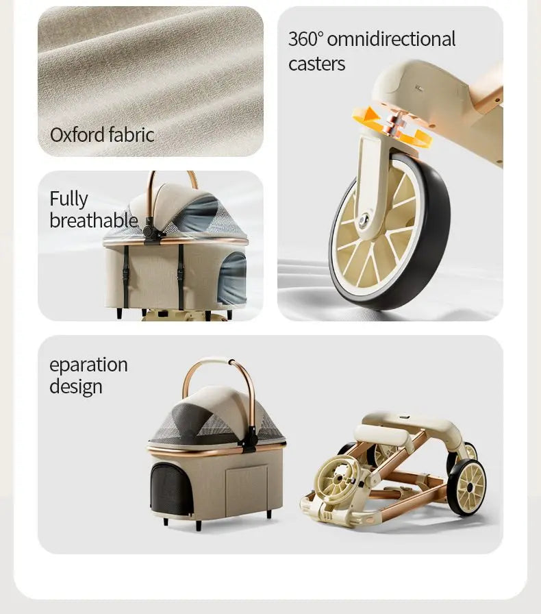 hello!Baby~Rotatable, Detachable and Portable Pet Cart