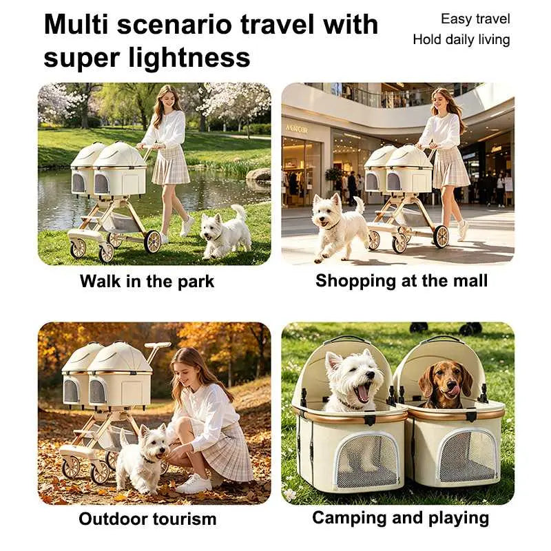 hello!Baby~Outdoor Lightweight Pet Cart with Double Removable Rails