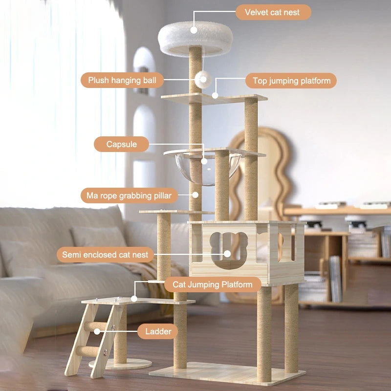 hello!kitty~Dome-Shaped Comfortable 5-Layer Cat Tree-Y1