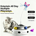New Electric Cat Toy, Butterfly Wand Self Play Cat Turntable, Smart Interactive Pet Toy for Indoor Cats to Relieve Boredom