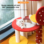 HELLO!kitty~Chinese Style Red & Yellow Plush Scratch-Resistant Cat Tree
