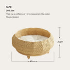 hello!kitty~Pet Bed with Petal-Shaped Elevated Stand (Solid Wood)